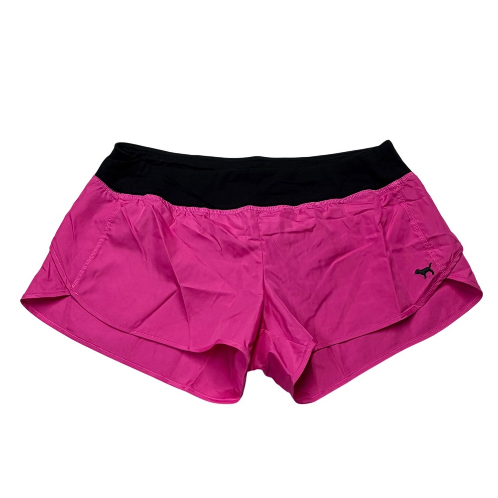 Victoria's‎ Secret PINK Running Shorts Pink Black Athletic Gym Activewear Size M